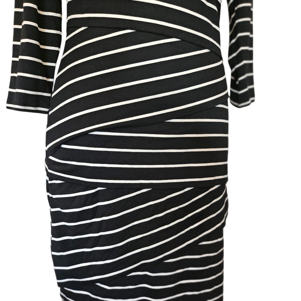 NWT White House Black Market Striped Ruched Slimming Sheath Dress Size 10 - Picture 5 of 11